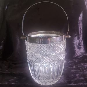 Vintage Crystal & Silver Plated Ice Bucket